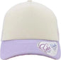 Infinity Her ROSIE Women’s Foam Trucker Cap Ivory Lavender White Smiley Ivory Purple / One Size Fits Most