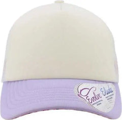 Infinity Her ROSIE Women’s Foam Trucker Cap Ivory Lavender White Smiley Ivory Purple / One Size Fits Most