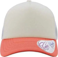Infinity Her ROSIE Women’s Foam Trucker Cap Ivory Sherbert White Floral White Coral / One Size Fits Most