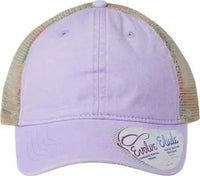 Infinity Her TESS Women’s Washed Mesh Back Cap Lavender Stripes Purple / One Size Fits Most