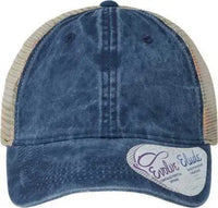 Infinity Her TESS Women’s Washed Mesh Back Cap - Navy Stripes - Navy / One Size Fits Most