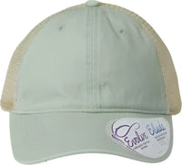 Infinity Her TESS Women’s Washed Mesh Back Cap Sage Polka Dots Green / One Size Fits Most