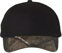 Kati LC25 Solid Crown with Camo Visor Cap Black Realtree AP Black Realtree / One Size Fits Most