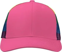 Kati S700M Printed Mesh Trucker Cap Hot Pink Rainbow Multi Colored / One Size Fits Most