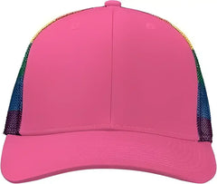 Kati S700M Printed Mesh Trucker Cap Hot Pink Rainbow Multi Colored / One Size Fits Most