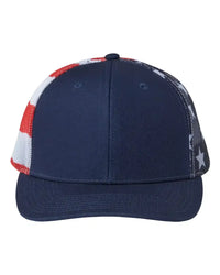 Kati S700M Printed Mesh Trucker Cap - Navy Usa Flag - Multi-Colored / One Size Fits Most