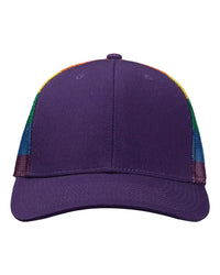 Kati S700M Printed Mesh Trucker Cap - Purple Rainbow - Multi-Colored / One Size Fits Most