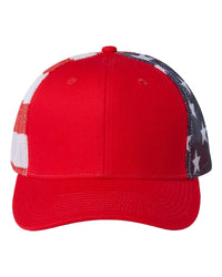 Kati S700M Printed Mesh Trucker Cap - Red Usa Flag - Multi-Colored / One Size Fits Most