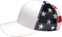 Kati S700M Printed Mesh Trucker Cap White/ USA Flag Multi Colored / One Size Fits Most