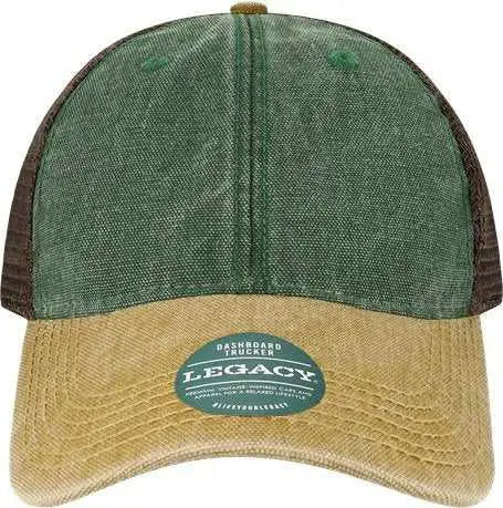 Legacy DTA Dashboard Trucker Cap Green Camel Brown Green Brown / One Size Fits Most