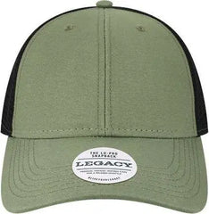 Legacy LPS Lo Pro Snapback Trucker Cap Olive Black Olive Black / Adjustable