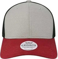 Legacy MPS Mid Pro Snapback Trucker Cap Gray Burgundy Black Gray Maroon / Adjustable