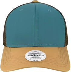 Legacy MPS Mid-Pro Snapback Trucker Cap - Marine Camel Brown - Columbia Blue Gray / Adjustable