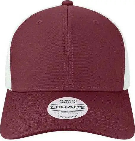 Legacy MPS Mid Pro Snapback Trucker Cap Maroon White Maroon White / One Size Fits Most