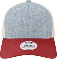 Legacy MPS Mid-Pro Snapback Trucker Cap - Melange Light Blue Cardinal Stone - Ice Sand / One Size Fits Most