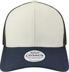 Legacy MPS Mid-Pro Snapback Trucker Cap - Tan Navy Olive Green - Tan Olive / One Size Fits Most