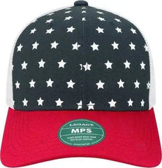 Legacy MPS Mid-Pro Snapback Trucker Cap - USA - Red Blue / One Size Fits Most