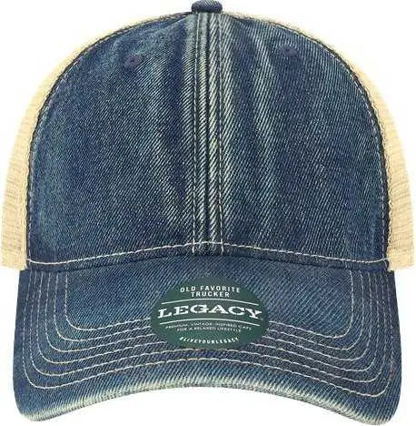Legacy OFA Old Favorite Trucker Cap Blue Denim Khaki Navy Khaki / One Size Fits Most