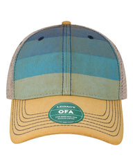LEGACY OFA Old Favorite Trucker Cap - Blue Stripe Khaki - Blue Khaki / One Size Fits Most
