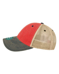LEGACY OFA Old Favorite Trucker Cap - Scarlet Red Navy Khaki - Red Navy / One Size Fits Most