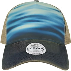 Legacy OFAFP Old Favorite Five-Panel Trucker Cap - Calm Waters Navy Khaki - Blue Khaki / Adjustable