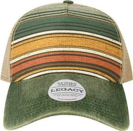 Legacy OFAFP Old Favorite Five-Panel Trucker Cap - Green Stripe - Green / One Size Fits Most