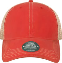 Legacy OFAY Youth Old Favorite Trucker Cap Scarlet Red Khaki Red Khaki / One Size Fits Most