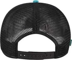 Legacy ROADIE Five-Panel Trucker Cap - Aqua Aztec Black - Aqua Black / One Size Fits Most