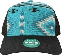 Legacy ROADIE Five-Panel Trucker Cap - Aqua Aztec Black - Aqua Black / One Size Fits Most