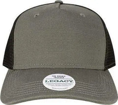 Legacy ROADIE Five-Panel Trucker Cap - Charcoal Slub Black - Dark Gray Black / Adjustable
