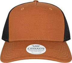 Legacy ROADIE Five Panel Trucker Cap Copper Slub Black Tan Black / Adjustable