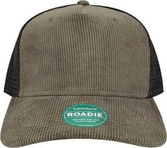 Legacy ROADIE Five-Panel Trucker Cap - Dark Gray Corduroy Black - Dark Gray Black / One Size Fits Most