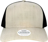 Legacy ROADIE Five-Panel Trucker Cap - Heather Tan Black - Tan Black / Adjustable