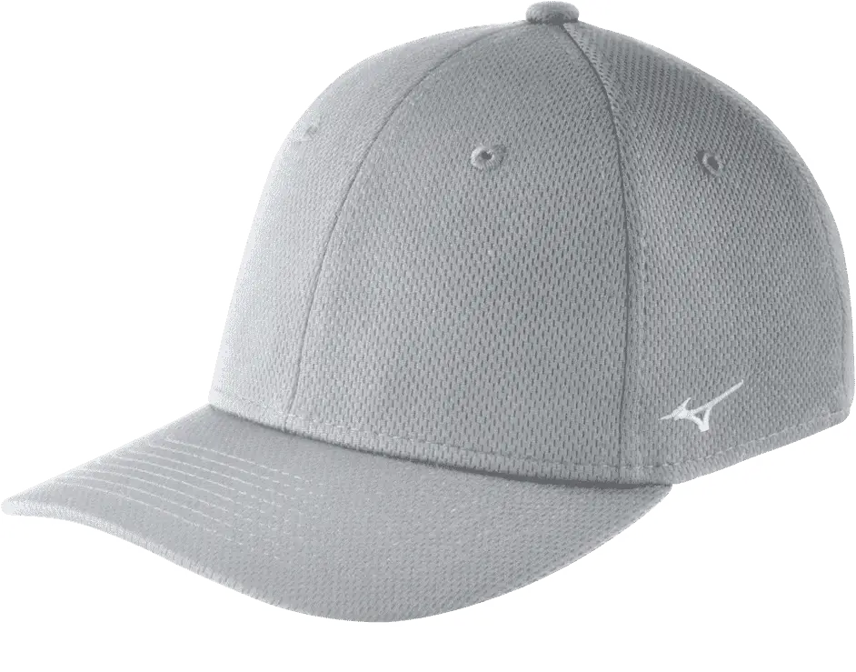 Mizuno Stretch Fitted Team Hat - Gray - Gray / LXL