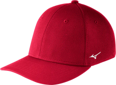 Mizuno Stretch Fitted Team Hat - Red - Red / LXL