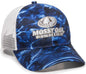 OC Sports MOFS44A Mossey Oak Fishing Polyester Camo Front Panels Cap - Mossy Oak Elements Agua Marlin White | HIT a Double