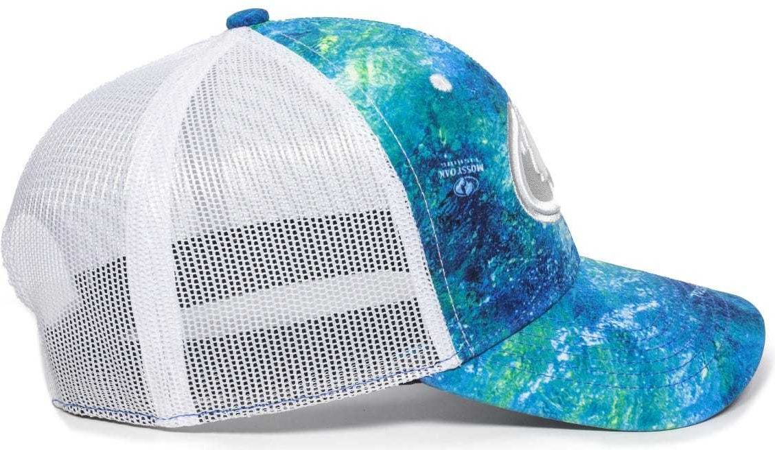 OC Sports MOFS44A Mossey Oak Fishing Cap Mesh Back - Mossy Oak Elements Coastal Inshore White | HIT a Double