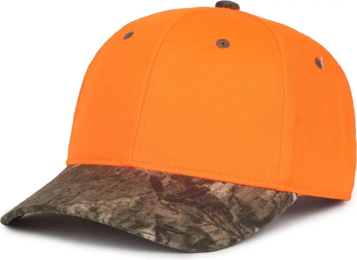OC Sports 202IS Adjustable Cap that is Easily Visible - Blaze Mossy Oak Country DNA - Blaze Mossy Oak / OSFM