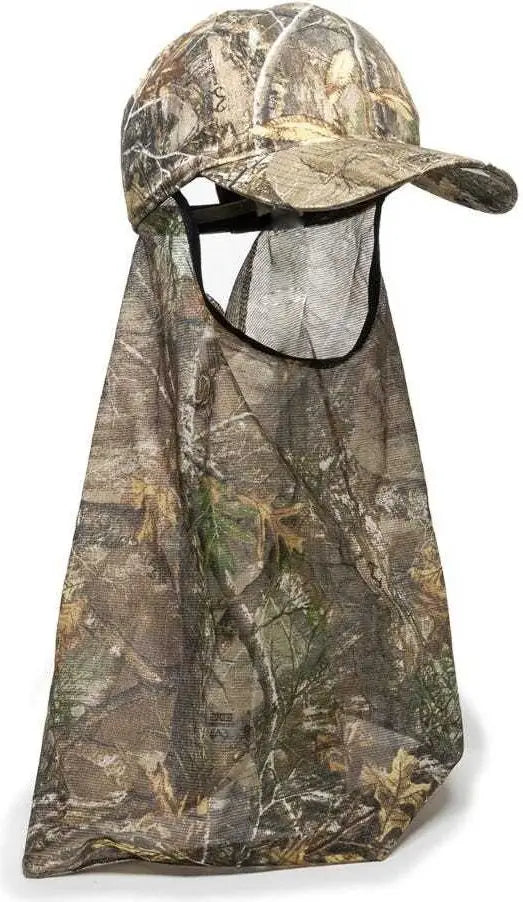 OC Sports 203DN Adjustable Cap with Attached Mesh Facemask Cap - Realtree Edge - Realtree / 6 7/8’’ - 7 1/2’’
