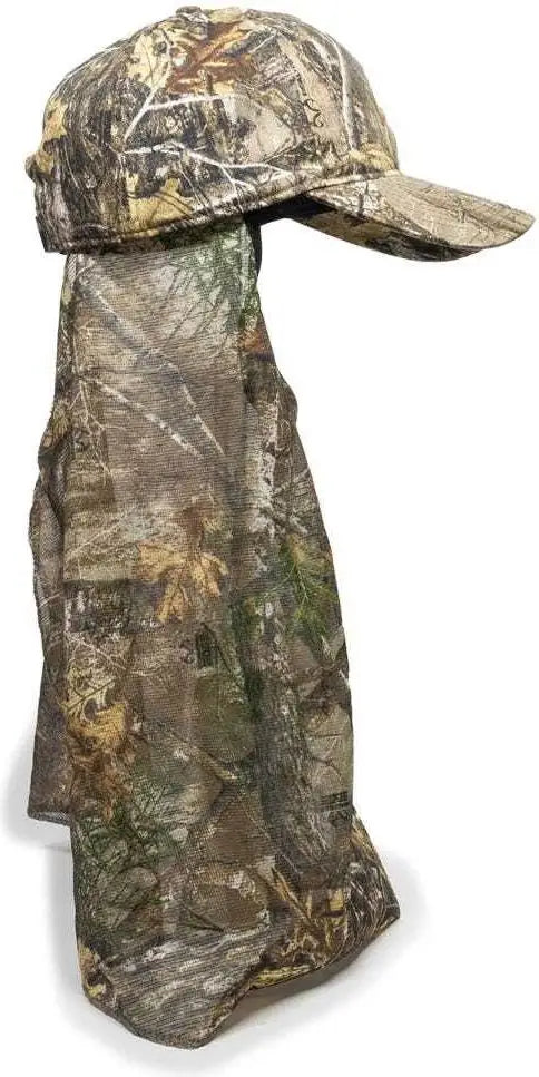 OC Sports 203DN Adjustable Cap with Attached Mesh Facemask Cap - Realtree Edge - Realtree / 6 7/8’’ - 7 1/2’’