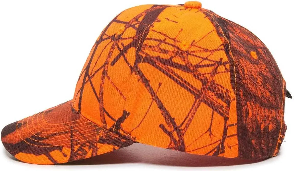 OC Sports 350 Adjustable Cap that is Easily Visible - Mossy Oak Break-Up Blaze - Mossy Oak Blaze / 6 7/8’’ - 7 1/2’’