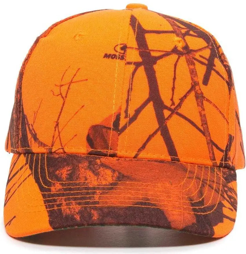 OC Sports 350 Adjustable Cap that is Easily Visible - Mossy Oak Break-Up Blaze - Mossy Oak Blaze / 6 7/8’’ - 7 1/2’’