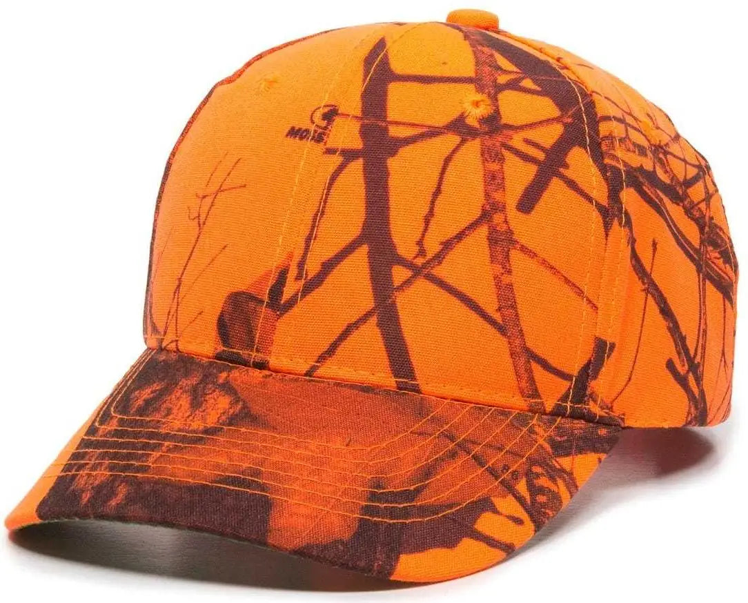 OC Sports 350 Adjustable Cap that is Easily Visible - Mossy Oak Break-Up Blaze - Mossy Oak Blaze / 6 7/8’’ - 7 1/2’’