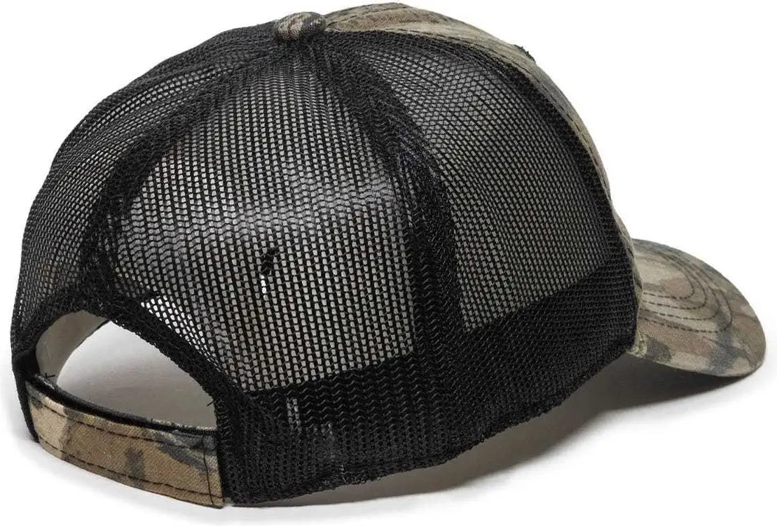 OC Sports 430PC Adjustable Mesh Back Cap - Original Mossy Oak Break-Up Black - Mossy Oak Break-Up Black / 6 7/8’’ - 7