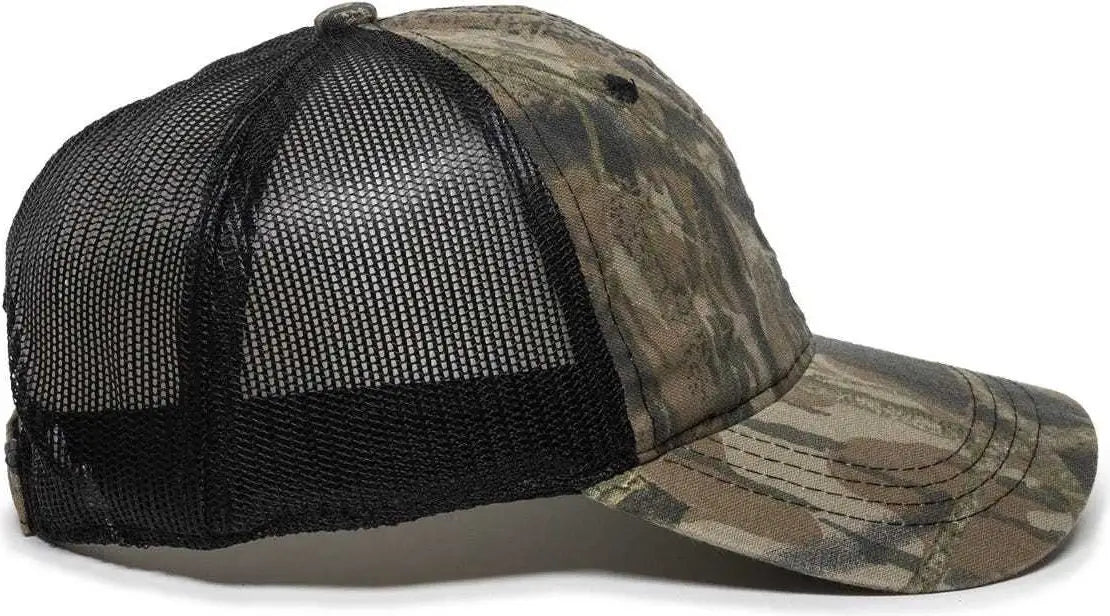 OC Sports 430PC Adjustable Mesh Back Cap - Original Mossy Oak Break-Up Black - Mossy Oak Break-Up Black / 6 7/8’’ - 7