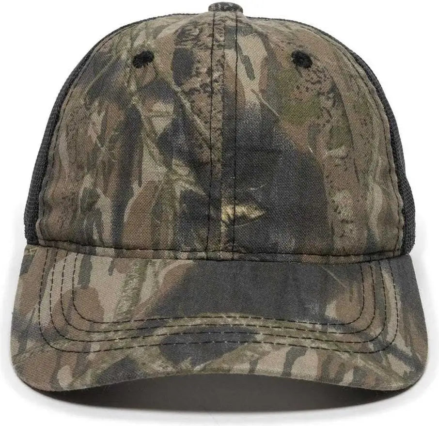 OC Sports 430PC Adjustable Mesh Back Cap - Original Mossy Oak Break-Up Black - Mossy Oak Break-Up Black / 6 7/8’’ - 7