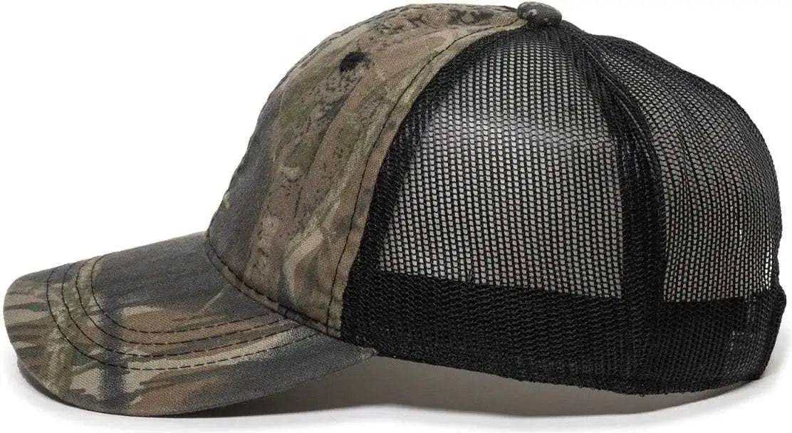 OC Sports 430PC Adjustable Mesh Back Cap - Original Mossy Oak Break-Up Black - Mossy Oak Break-Up Black / 6 7/8’’ - 7