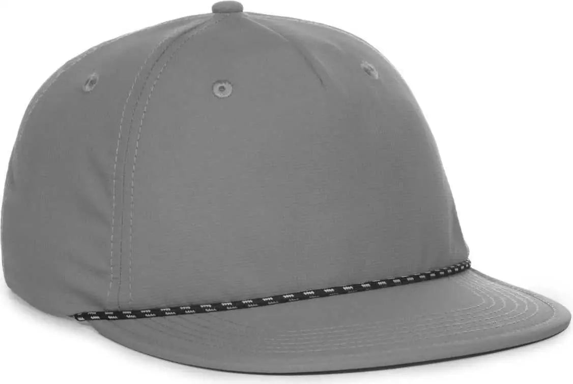 OC Sports OC 504 Packable Flat Visor With Cord Cap - Gray - Gray / 6 7/8’’ - 7 1/2’’