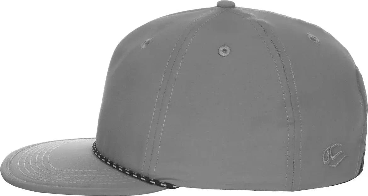 OC Sports OC 504 Packable Flat Visor With Cord Cap - Gray - Gray / 6 7/8’’ - 7 1/2’’