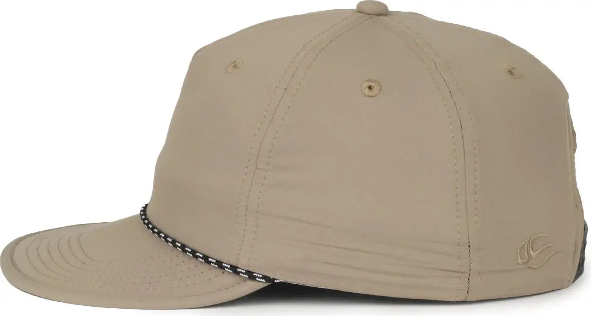 OC Sports OC 504 Packable Flat Visor With Cord Cap - Khaki - Khaki / OSFM